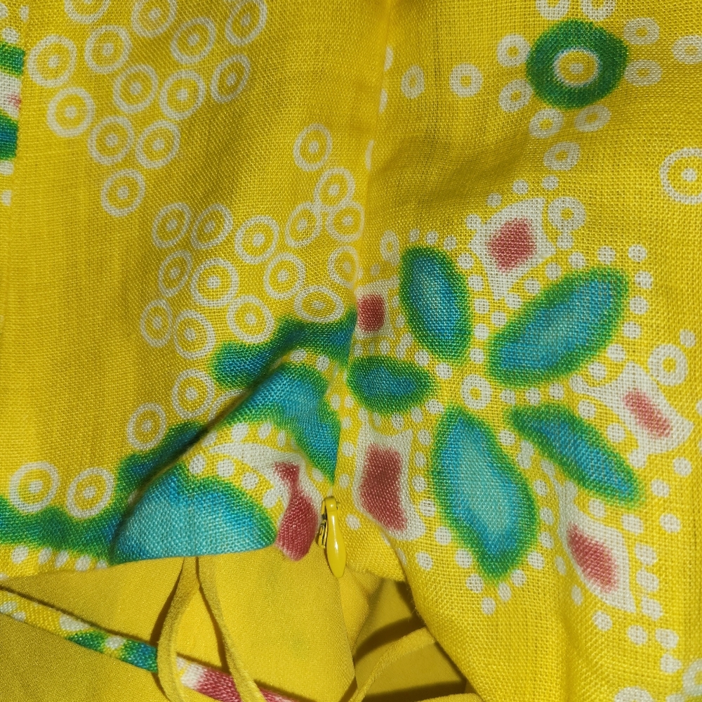 Ralph lauren black label silk linen chiffon 1950s Style Dress S  M garden party - Picture 10 of 11